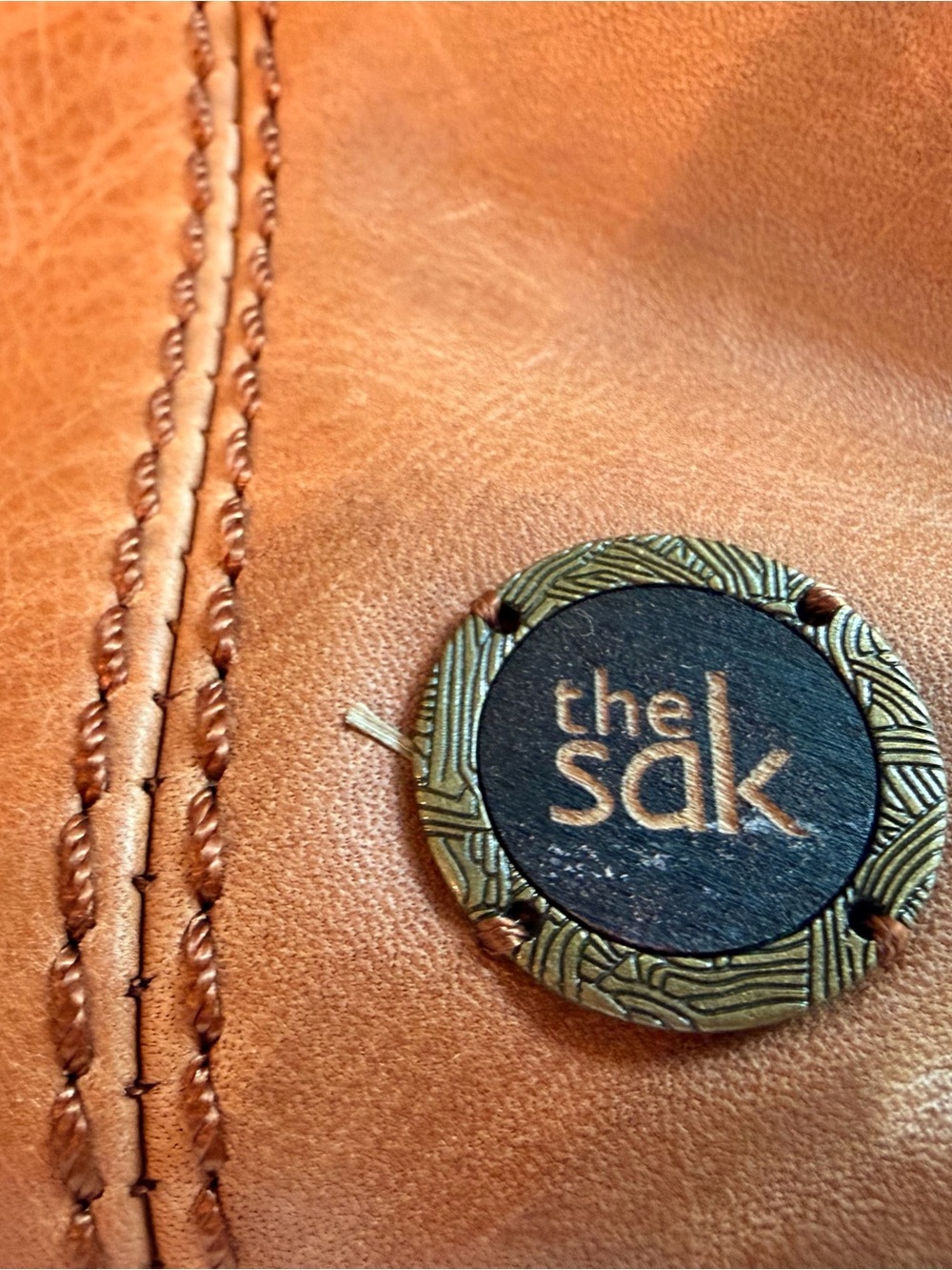 The Sak Ashland Cognac Leather Crossbody Large Shoulder Bag with Guitar Strap - Picture 3 of 9